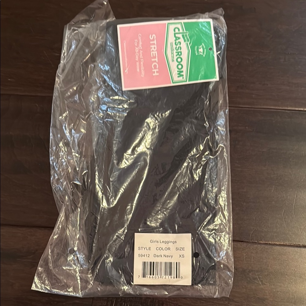 NWT Classroom School Uniform Stretch Girls Leggings in Dark Navy! Size XS  59412